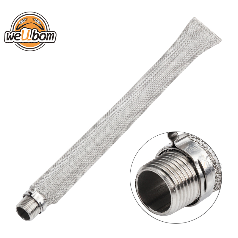 12'' Beer Brewing Dry Hop Filter Stainless Steel Bazooka Screen Filter 1/2